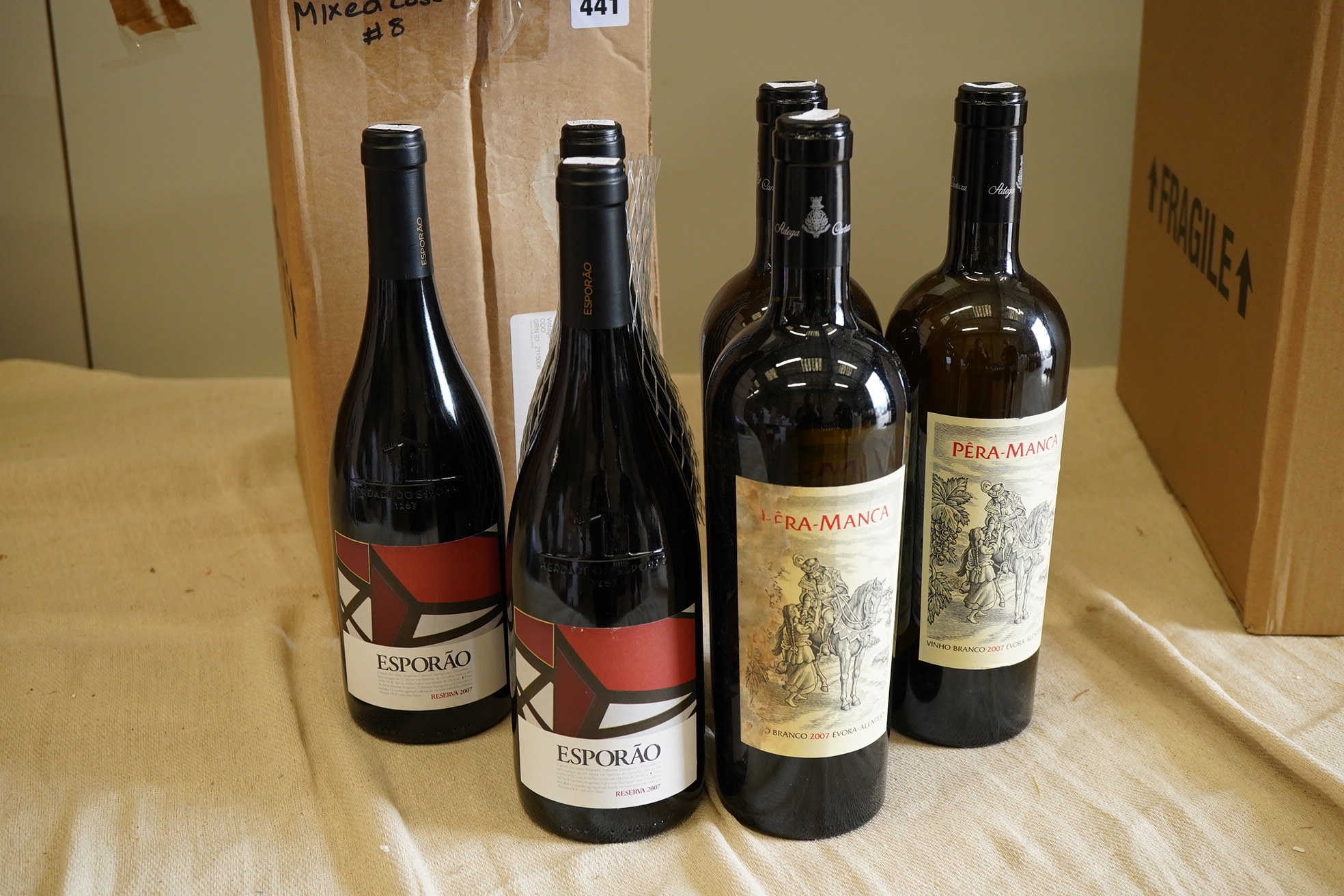 A mixed parcel of Portuguese Alentejo red and white wine